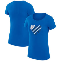 Royal Toronto Blue Jays G-III 4Her by Carl Banks Women's Super-Slim Fit Lightweight Heart Graphic T-Shirt