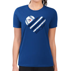 Royal Toronto Blue Jays G-III 4Her by Carl Banks Women's Super-Slim Fit Lightweight Heart Graphic T-Shirt