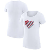 White Washington Nationals G-III 4Her by Carl Banks Women's Super-Slim Fit Lightweight Heart Graphic T-Shirt