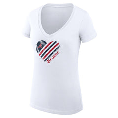 White Atlanta Braves G-III 4Her by Carl Banks Women's Super-Slim Fit Lightweight Heart V-Neck T-Shirt