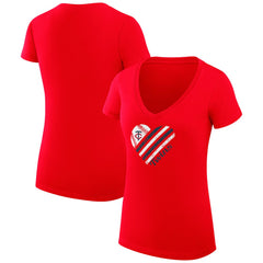 Red Minnesota Twins G-III 4Her by Carl Banks Women's Super-Slim Fit Lightweight Heart V-Neck T-Shirt