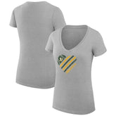 Heather Gray Athletics G-III 4Her by Carl Banks Women's Super-Slim Fit Lightweight Heart V-Neck T-Shirt
