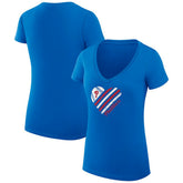 Royal Philadelphia Phillies G-III 4Her by Carl Banks Women's Super-Slim Fit Lightweight Heart V-Neck T-Shirt
