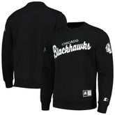 NHL Chicago Blackhawks Starter x NHL Black Ice Cross Check Pullover Sweatshirt