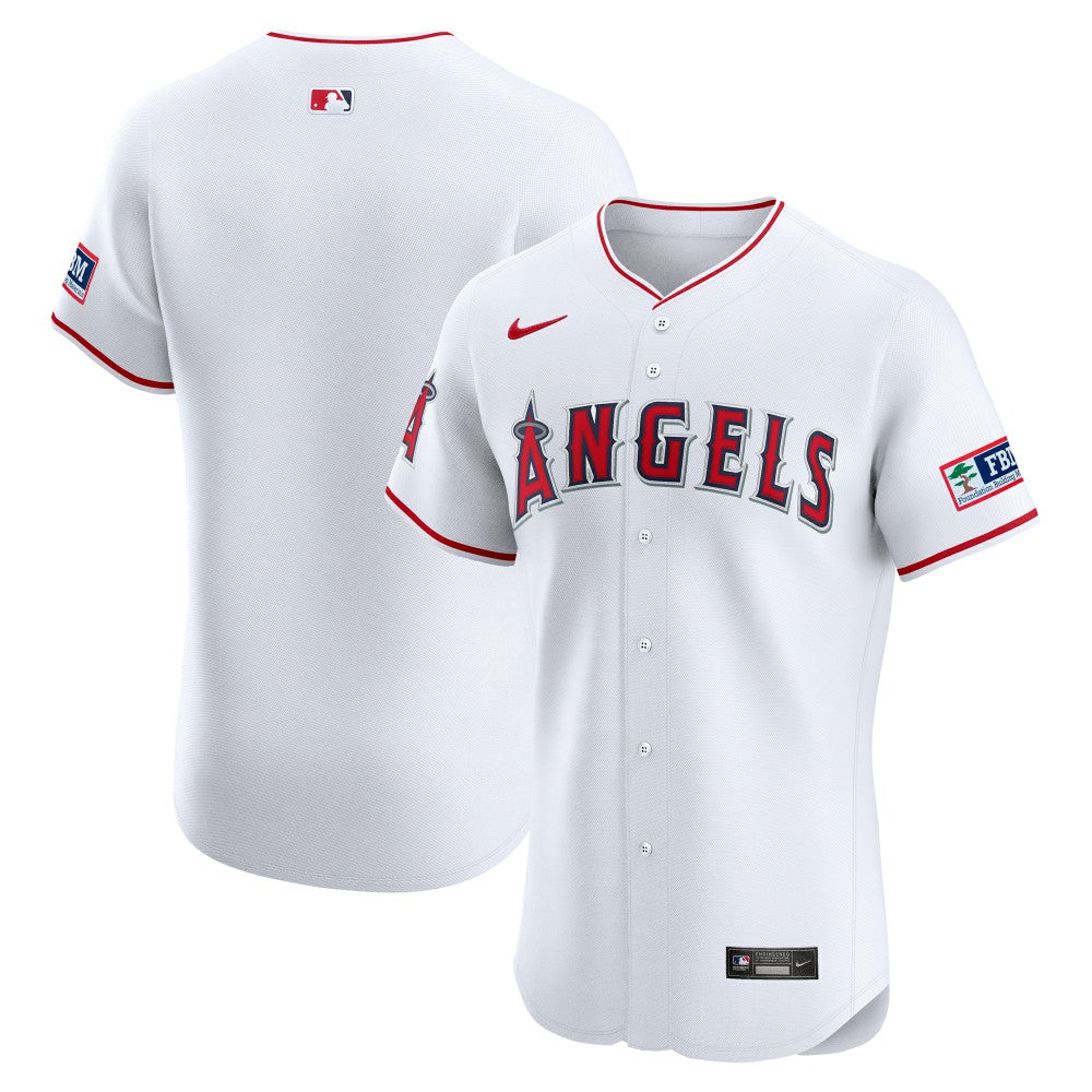 White Los Angeles Angels Nike Home Elite Patch Jersey