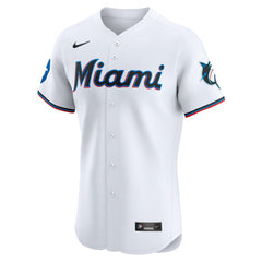 White Miami Marlins Nike Home Elite Patch Jersey