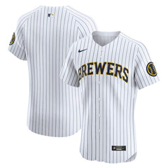 White Milwaukee Brewers Nike Alternate Vapor Premier Elite Patch Jersey