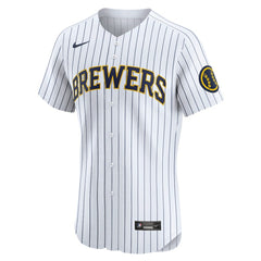 White Milwaukee Brewers Nike Alternate Vapor Premier Elite Patch Jersey