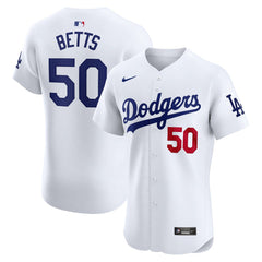 White Mookie Betts Los Angeles Dodgers Nike Home Elite Jersey