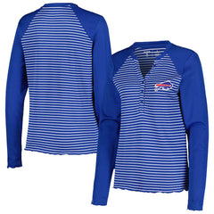 Antigua Women's Maverick Waffle Henley Long Sleeve T-Shirt - Buffalo Bills T-shirts