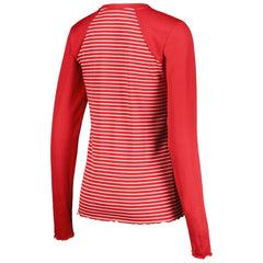 Antigua Women's Maverick Waffle Henley Long Sleeve T-Shirt - Kansas City Chiefs T-shirts