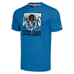 CeeDee Lamb Homage Unisex Caricature Player Tri-Blend T-Shirt - Dallas Cowboys T-shirts
