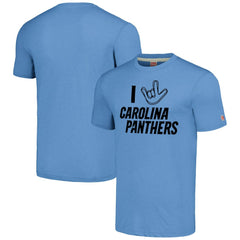 Homage Unisex The NFL ASL Collection by Love Sign Tri-Blend T-Shirt - Carolina Panthers T-shirts