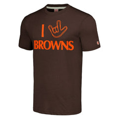 Homage Unisex The NFL ASL Collection by Love Sign Tri-Blend T-Shirt - Cleveland Browns T-shirts