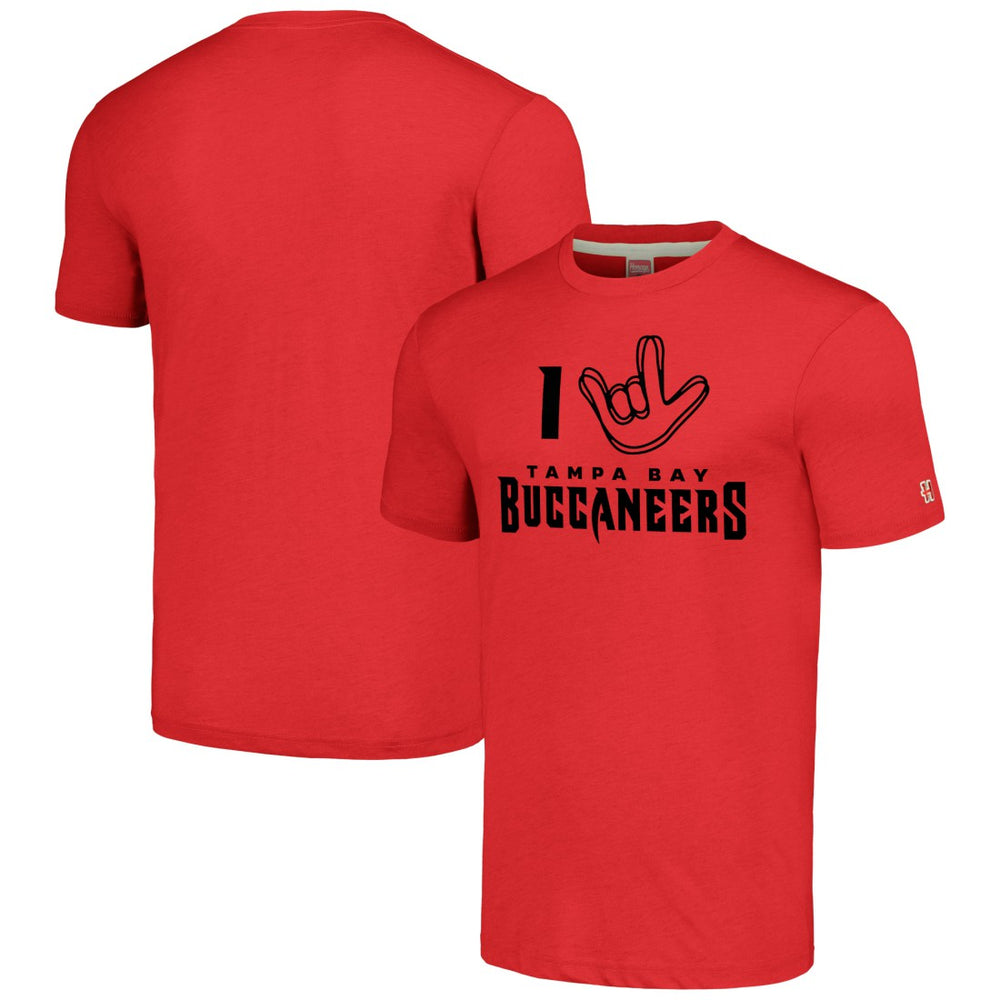 Homage Unisex The NFL ASL Collection by Love Sign Tri-Blend T-Shirt - Tampa Bay Buccaneers T-shirts
