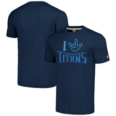 Homage Unisex The NFL ASL Collection by Love Sign Tri-Blend T-Shirt - Tennessee Titans T-shirts