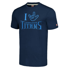 Homage Unisex The NFL ASL Collection by Love Sign Tri-Blend T-Shirt - Tennessee Titans T-shirts