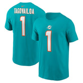 Tua Tagovailoa Player Name & Number T-Shirt - Miami Dolphins T-shirts