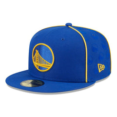 New Era Golden State Warriors Piped & Flocked 59Fifty Fitted Hat