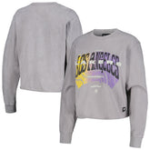 Los Angeles Lakers The Wild Collective Women's Band Cropped Long Sleeve T-Shirt