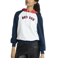 White Boston Red Sox Lusso Women's Marlowe Tri-Blend Raglan Pullover Hoodie