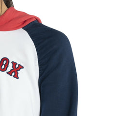 White Boston Red Sox Lusso Women's Marlowe Tri-Blend Raglan Pullover Hoodie