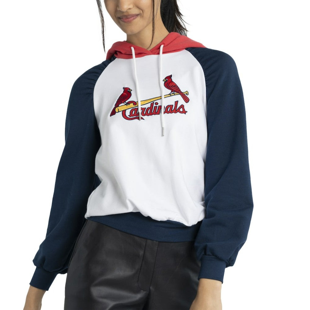 White St. Louis Cardinals Lusso Women's Marlowe Tri-Blend Raglan Pullover Hoodie