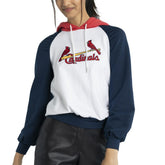 White St. Louis Cardinals Lusso Women's Marlowe Tri-Blend Raglan Pullover Hoodie