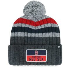 Gray Boston Red Sox '47 Stack Cuffed Knit Hat with Pom