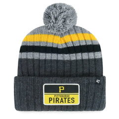 Gray Pittsburgh Pirates '47 Stack Cuffed Knit Hat with Pom