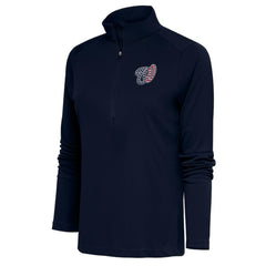 Navy Washington Nationals Antigua Women's Patriotic Tribute Half-Zip Pullover Top