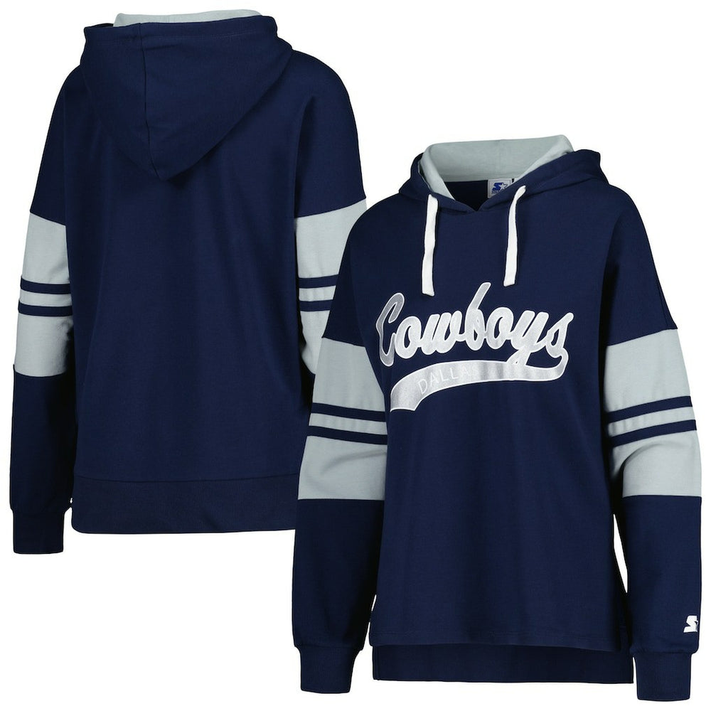 Starter Women's Bump And Run Long Sleeve Hoodie T-Shirt - Dallas Cowboys Hoodies