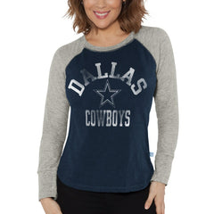 G-III 4Her by Carl Banks Women's Raglan Waffle-Knit Long Sleeve T-Shirt - Dallas Cowboys T-shirts