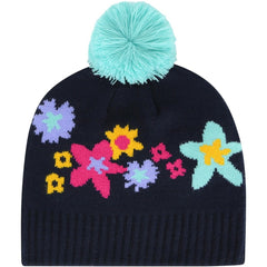 Navy Athletics '47 Girls Youth Buttercup Knit Beanie with Pom