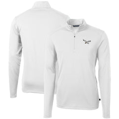 Cutter & Buck Gridiron Classics Big & Tall Virtue Eco Pique Recycled Quarter-Zip Pullover Top - Philadelphia Eagles Pullover