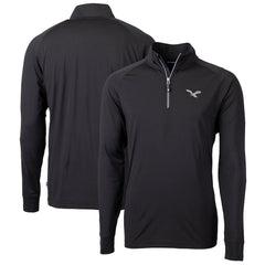 Cutter & Buck Gridiron Classics Big & Tall Adapt Eco Knit Stretch Recycled Quarter-Zip Pullover Top - Philadelphia Eagles Pullover