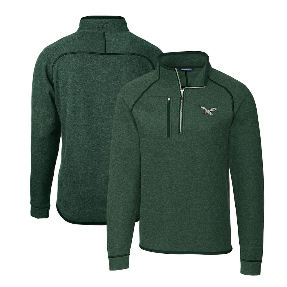 Cutter & Buck Gridiron Classics Big & Tall Mainsail Sweater-Knit Half-Zip Pullover Jacket - Philadelphia Eagles Pullover