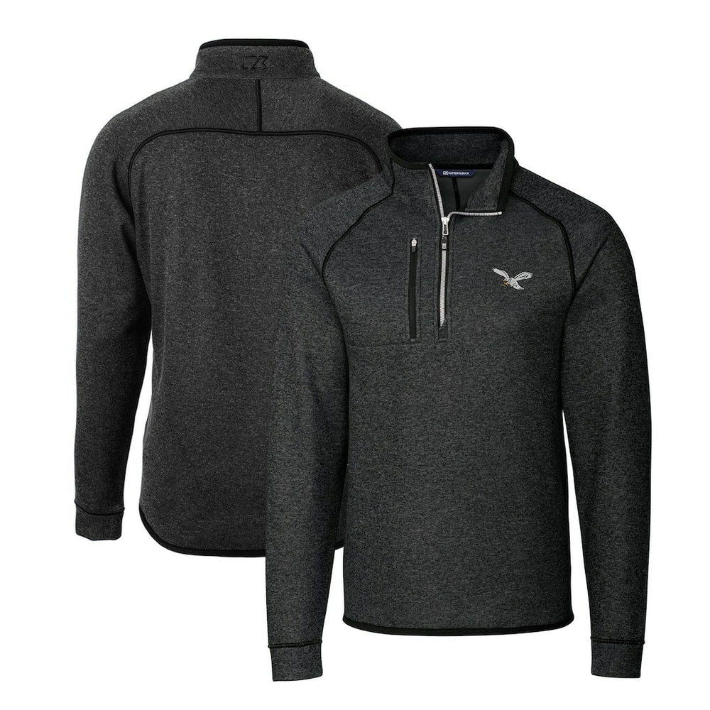 Cutter & Buck Gridiron Classics Big & Tall Mainsail Sweater-Knit Half-Zip Pullover Jacket - Philadelphia Eagles Pullover