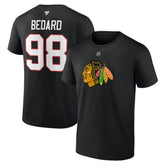 NHL Connor Bedard Chicago Blackhawks Fanatics Authentic Stack Name & Number T-Shirt