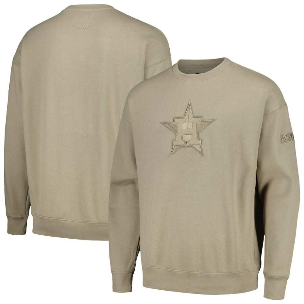 Pewter Houston Astros Pro Standard Neutral Drop Shoulder Pullover Sweatshirt