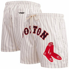 Cream Boston Red Sox Pro Standard Pinstripe Retro Classic Woven Shorts