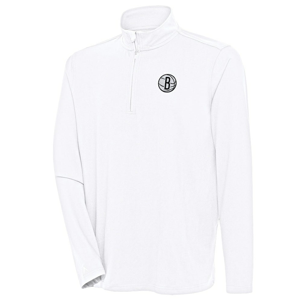 Brooklyn Nets Antigua Hunk Quarter-Zip Pullover Top