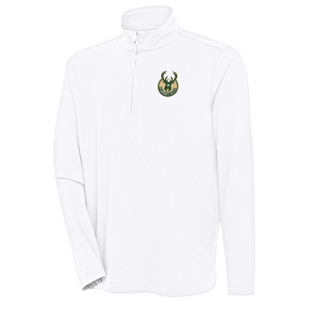 Milwaukee Bucks Antigua Hunk Quarter-Zip Pullover Top