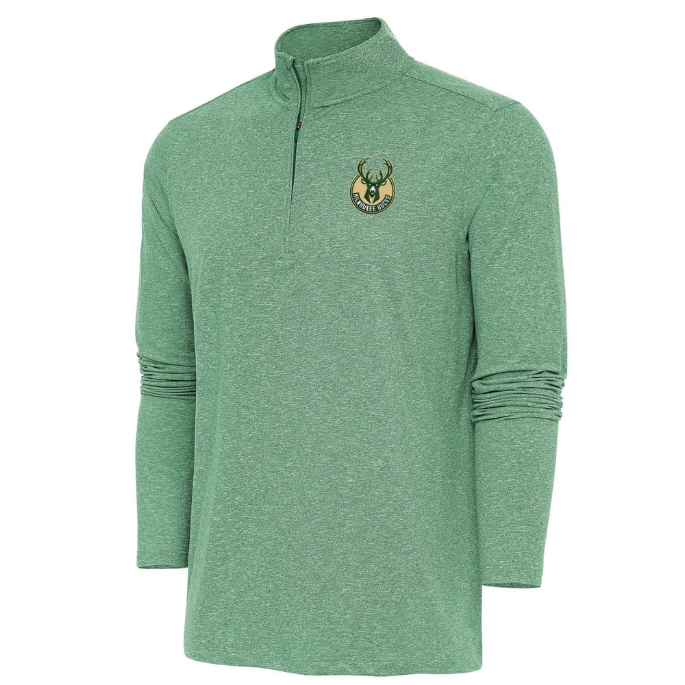 Milwaukee Bucks Antigua Hunk Quarter-Zip Pullover Top