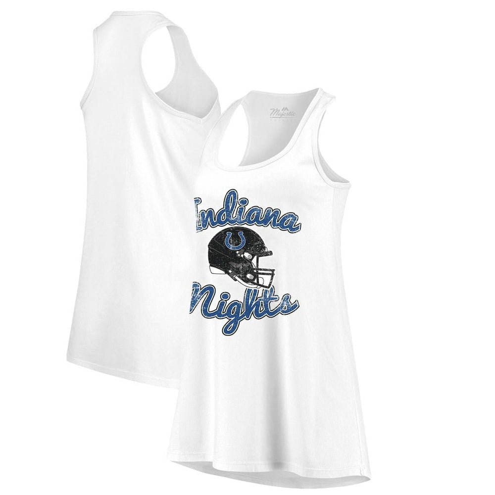 Majestic Threads Women's Indiana Nights Alternate Racerback Tank Top - Indianapolis Colts Tops