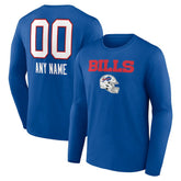 Personalized Name & Number Team Wordmark Long Sleeve T-Shirt - Buffalo Bills T-shirts