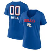 Women's Personalized Name & Number Team Wordmark V-Neck T-Shirt - Buffalo Bills T-shirts
