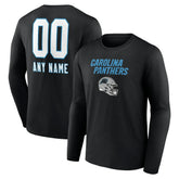 Personalized Name & Number Team Wordmark Long Sleeve T-Shirt - Carolina Panthers T-shirts