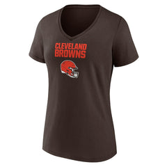 Women's Personalized Name & Number Team Wordmark V-Neck T-Shirt - Cleveland Browns T-shirts