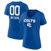 Women's Personalized Name & Number Team Wordmark V-Neck T-Shirt - Indianapolis Colts T-shirts